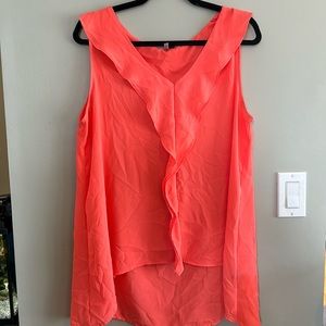 Amanda Green Pink/Coral Ruffle Tank 💕